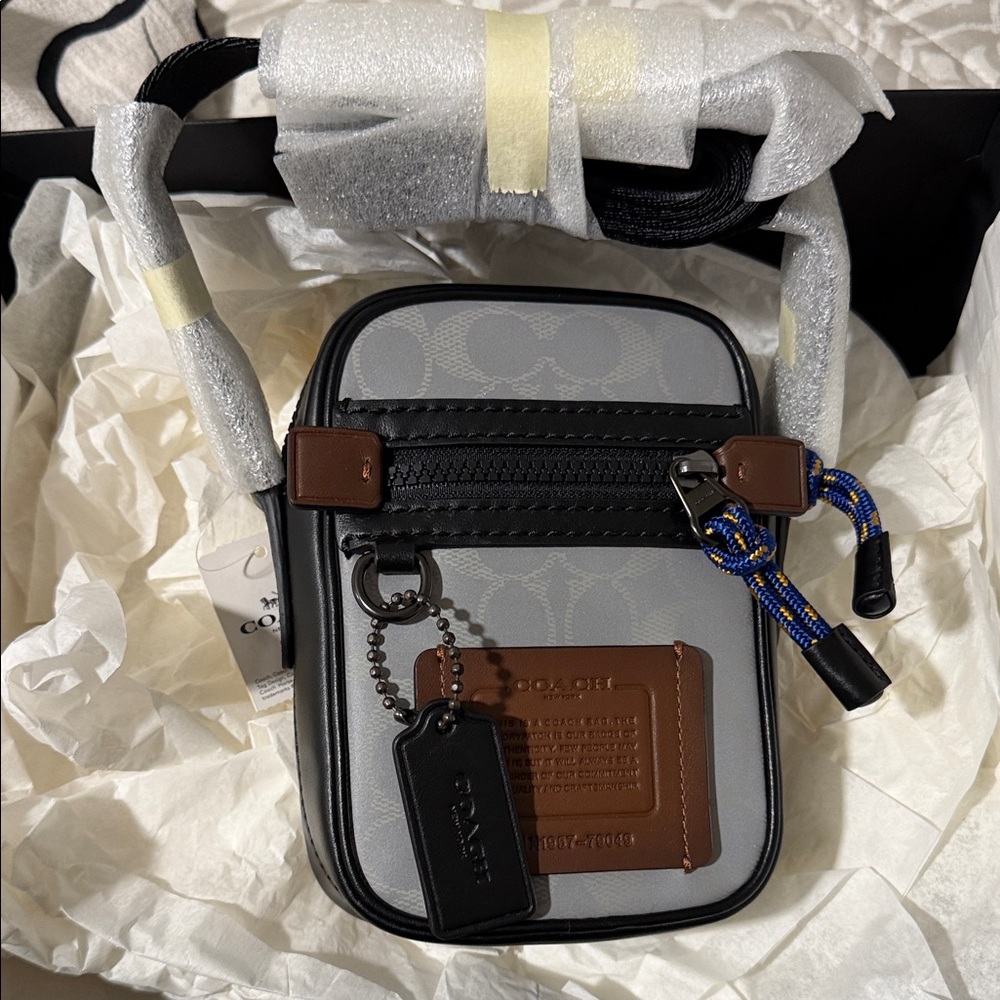Coach Black and Gray Men's Belt Bag
